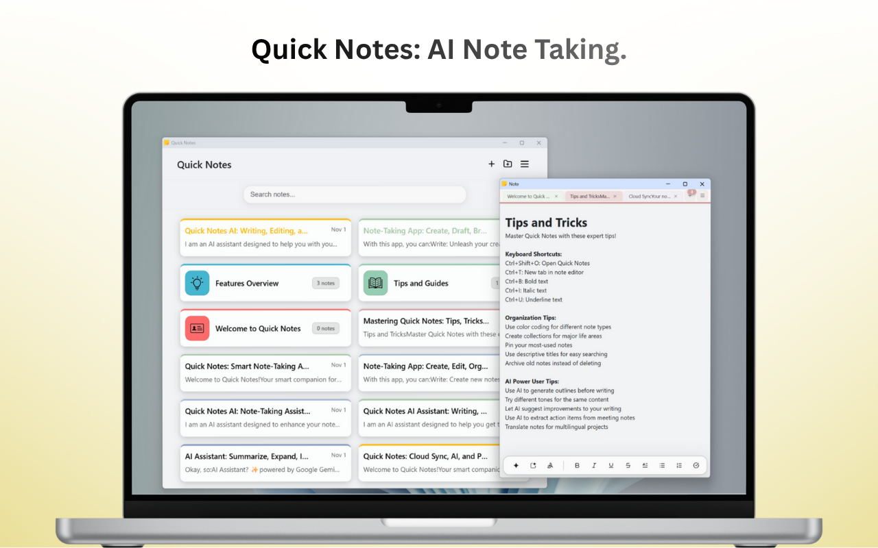 Quick Notes Interface